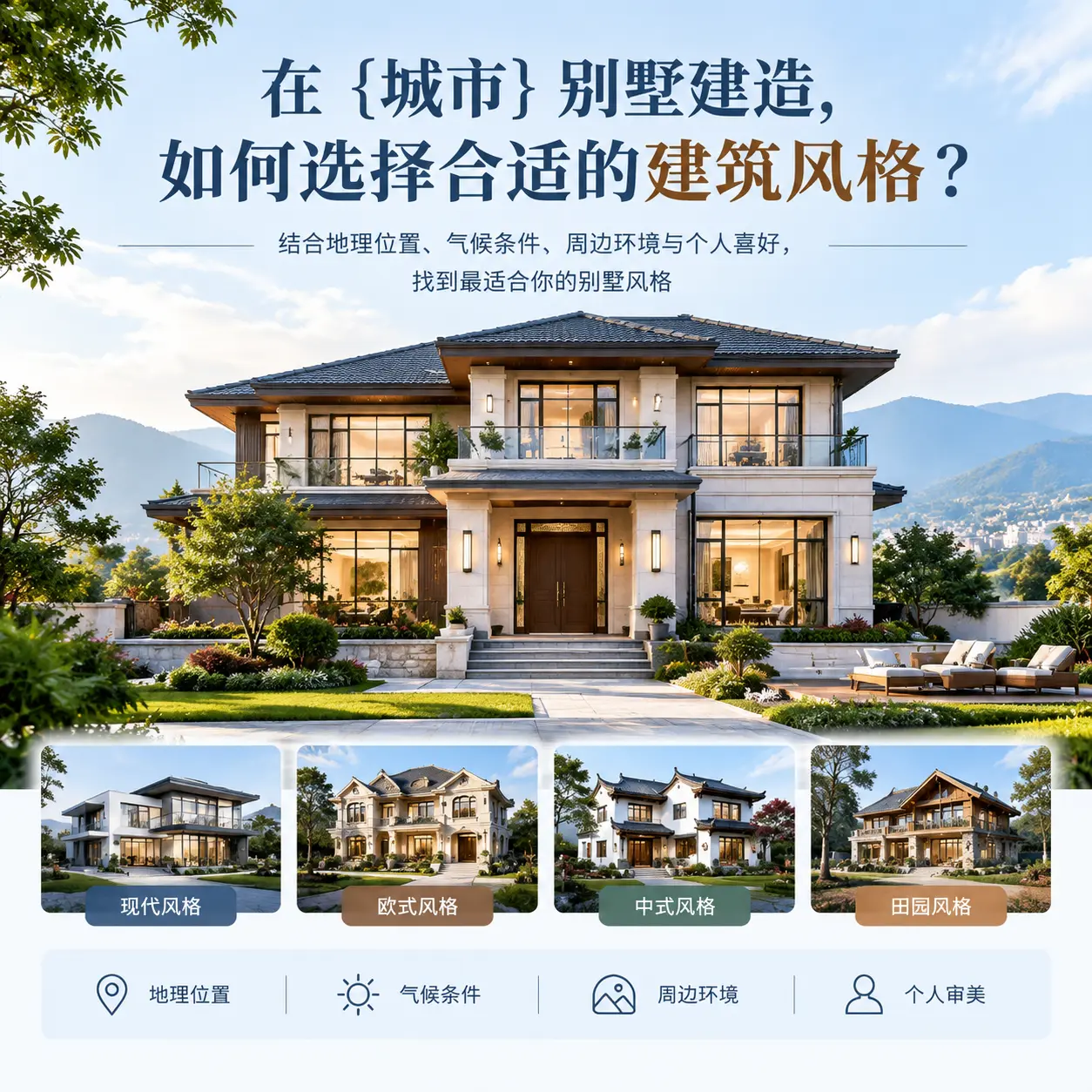在 遵义 别墅建造,如何选择合适的建筑风格?